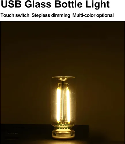 Miniatura 6 de Luz nocturna USB retro con control táctil, luces de ajuste táctil, luz nocturna USB automática enchufable, mini bombilla LED para automóvil, Blanco