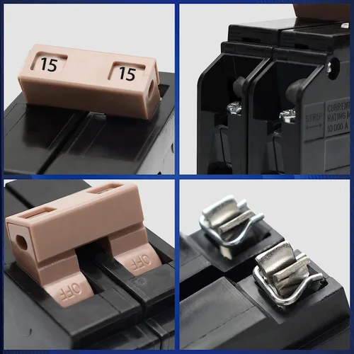 Miniatura 3 de Disyuntor 215 de 2 polos y 15 amperios, disyuntor de caja moldeada enchufable tipo 3/4 pulgadas, protección magnética térmica, 10 KAIC, 120/240V