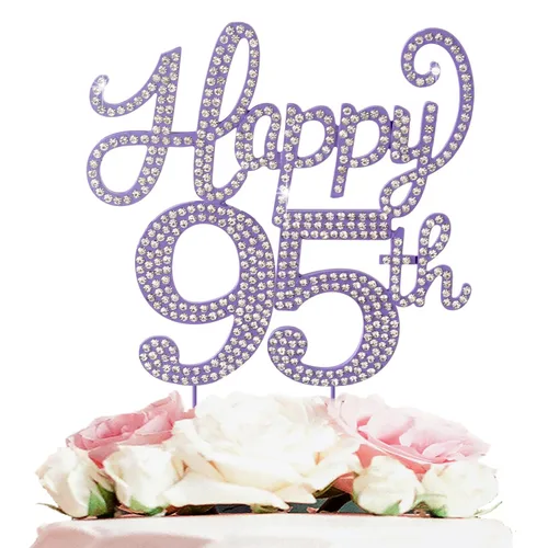Miniatura 140 de LASKYER Decoración de feliz cumpleaños número 10, decoración de pastel de diamantes de imitación dorados de 10º cumpleaños – Letrero de metal