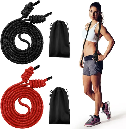 Miniatura 11 de Lewtemi 2 Pcs Flow Rope for Fitness Double Woven Workout Rope Adjustable Length Flow Jump for Working out Men Women Training Exercise Gym Indoor