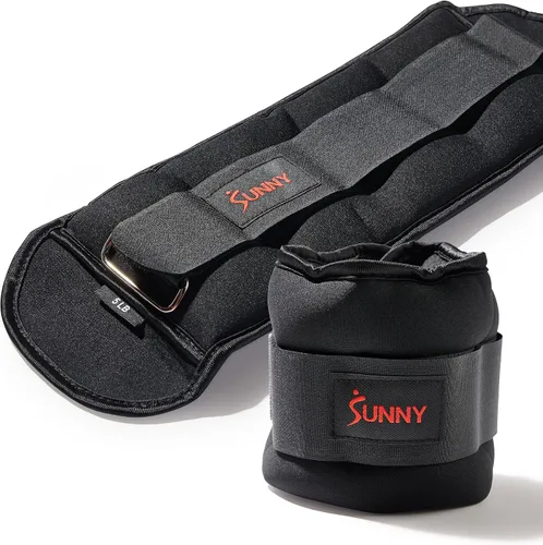 Miniatura 10 de Sunny Health & Fitness Pesas de tobillo (par) – 1,2,3,4,5 libras, opciones ajustables, resistentes al sudor, correa segura para fitness, caminar
