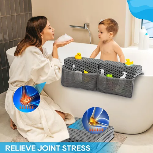 Miniatura 2 de OS OMYSTYLE - Juego de rodilleras y coderas de baño para bebé, 1.5 pulgadas de grosor, de secado rápido, con organizador de juguetes y accesorios