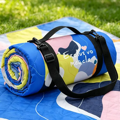 Miniatura 2 de Exclusivo Mezcla Manta de picnic impermeable de 60 x 80 pulgadas, manta de camping moderna a prueba de arena de poliéster floral multicolor grande