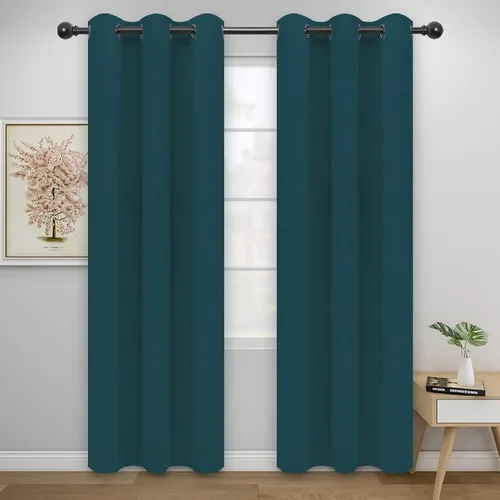Miniatura 140 de Easy-Going - Cortinas opacas para dormitorio, aislamiento térmico sólido con ojales, cortinas de ventana para reducción de ruido, cortinas