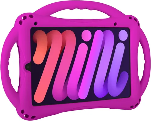 Miniatura 9 de TopEsct Funda infantil para iPad mini 7 (A17 Pro) 2024/iPad Mini6 2021, funda de silicona a prueba de golpes con soporte de asa para iPad mini