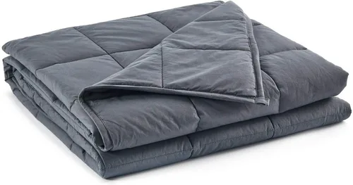 Miniatura 11 de RelaxBlanket - Manta con peso (10 libras, 60 x 80 pulgadas, color verde oscuro), manta pesada con cuentas de vidrio