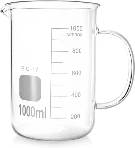 Miniatura 6 de QWORK Taza Vaso de 500 ml con Asa, Vaso Medidor de Vidrio Borosilicato