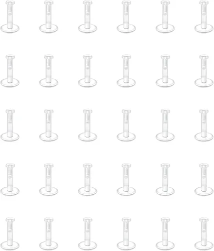 Miniatura 7 de D.Bella Pendientes de plástico – Aretes transparentes para cartílago y hélix tragus – 0.236 in, 0.315 in, 0.394 in Empuje en barra de -0.315 in