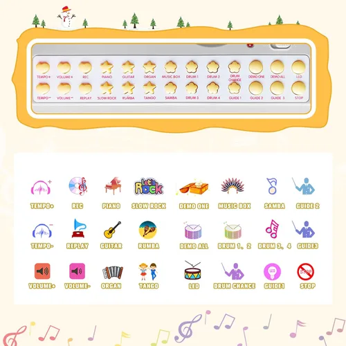 Miniatura 2 de Love&Mini - Teclado/piano electrónico de juguete con 31 teclas como regalo de cumpleaños para niñas bebés de 3 años de edad, con micrófono, taburete