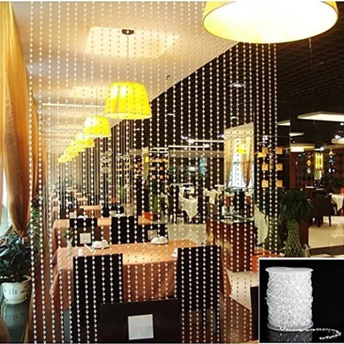 Miniatura 2 de KUPOO, carrete de abalorios transparentes símil cristal para decoración de bodas, de 99 pies