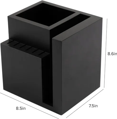 Miniatura 6 de KitchenEdge Bloque magnético de bambú para cuchillos y soporte para utensilios de cocina, almacenamiento elegante para cuchillos de chefs, cuchillos