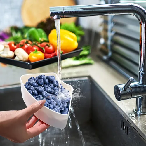 Miniatura 6 de Qivine Bandeja de verduras con tapa para refrigerador, bandeja portátil para verduras con tapa y inmersión, 6 compartimentos divididos bandeja