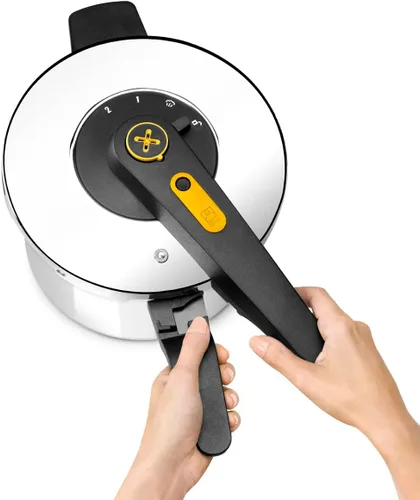 Miniatura 3 de BRA Excelente olla a presión rápida con apertura fácil de 4 litros, hecha de acero inoxidable 18/10, con 2 programas de cocción y sistema de bloqueo