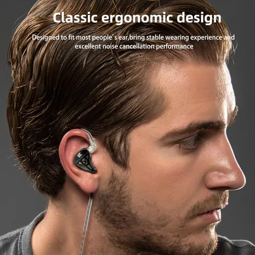 Miniatura 7 de KZ DQS Dynamic Driver - Auriculares intrauditivos semiabiertos con sonido HiFi y auriculares, auriculares KZ Extra Bassy Drummer in Ear Monitor
