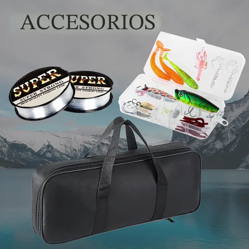 Miniatura 6 de Tripquips Caña de pescar, juego de 2 cañas de pescar telescópicas de 6.9 pies, caña de pescar de fibra de carbono, 2 unidades de caña giratoria