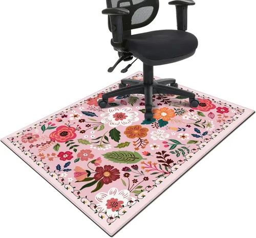 Miniatura 12 de Tapete para silla de oficina para suelo de madera dura y azulejos, tapete bohemio floral de 36"x48" para silla de computadora de oficina para sillas
