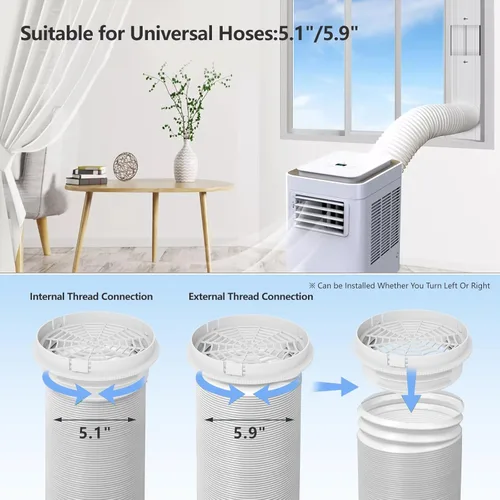 Miniatura 3 de Kit de ventilación portátil de ventana de CA, panel de sellado de ventana de PVC ajustable para ventanas correderas / puertas, kit de ventana