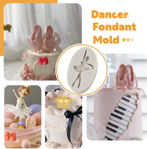 Miniatura 4 de Sijiangmold Moldes de silicona para bailarinas de ballet, moldes de fondant, moldes de arco de caramelo, corona de chocolate para decoración