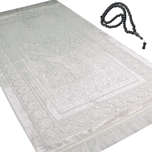 Miniatura 11 de Modefa Alfombra de Oración de Terciopelo – Alfombra Turca de Felpa Suave Janamaz Sajada Carpet para Hombres y Mujeres - Tapete de Oración Liso