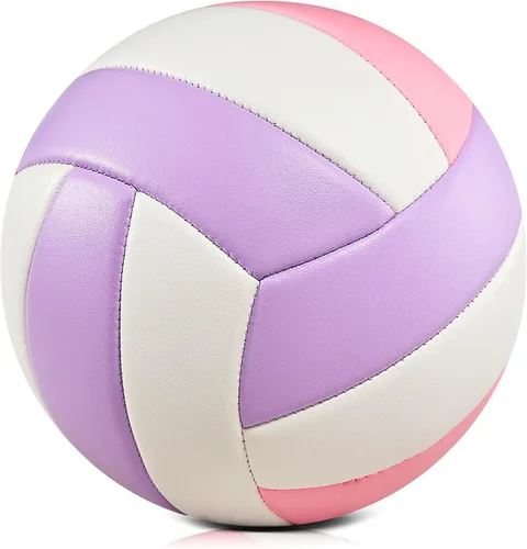 Miniatura 3 de Soft Official Volleyball for Indoor Outdoor Beach, Size 5 Training Volleyball for Beginner Teenager Adult Rosado/Púrpura