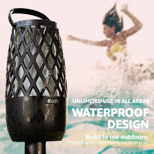 Miniatura 7 de IXTECH Altavoz Bluetooth para exteriores, impermeable, inalámbrico, con luz de llama LED, altavoz Bluetooth para ducha para camping, patio