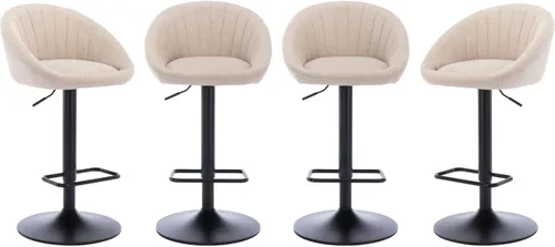 Miniatura 10 de EALSON Juego de 2 taburetes de bar giratorios ajustables, modernos taburetes de bar de altura de mostrador con respaldo bajo, cómodas sillas de bar