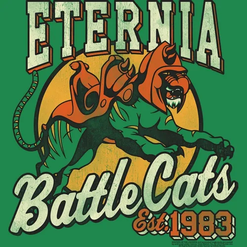 Miniatura 3 de Camiseta para adultos de la serie de televisión de Masters of The Universe Eternia Battle Cats Est 1983