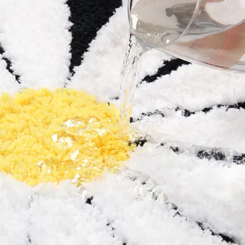 Miniatura 4 de Bonita alfombra de baño, alfombra antideslizante de absorción de agua, suave, lavable a máquina, para dormitorio, cocina, baño, inodoro, 25.6 x 25.6
