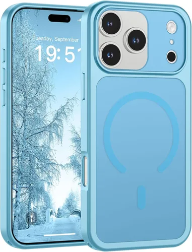 Miniatura 28 de SUPFINE Funda magnética para iPhone 11 Pro Max (compatible con MagSafe) (protección contra caídas de grado militar), delgada, translúcida mate, a