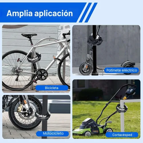 Miniatura 7 de NDakter Cerradura de cadena para bicicleta, combinación de 5 dígitos, resistente, antirrobo, cerradura de bicicleta de seguridad