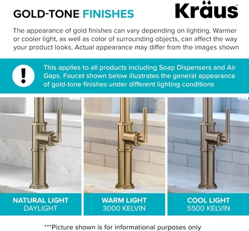 Miniatura 7 de KRAUS Bolden Grifo de filtro de agua potable de una sola manija para ósmosis inversa o sistema de filtración de agua en bronce champán antiguo sin