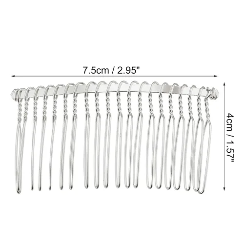 Miniatura 2 de VOCOSTE 2 accesorios antideslizantes para el cabello, metal, tono plateado, 3 pulgadas