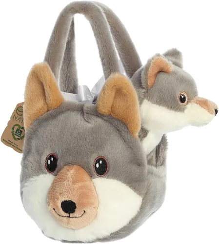 Miniatura 2 de Aurora Peluche de lobo Eco Nation hecho de forma responsable, ideal para aventuras de juego, perfecto para cumpleaños o simplemente porque - gris