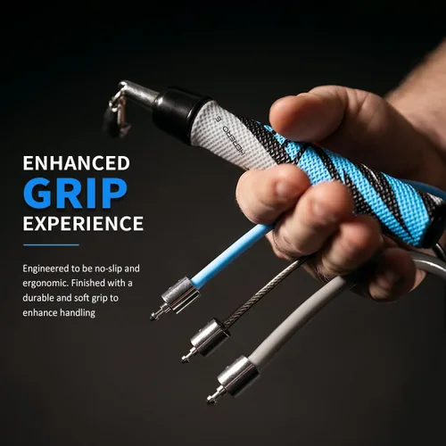 Miniatura 3 de Hererope - Cuerda de saltar 3 en 1 para hombres y mujeres, 1/6 lb, 1/4 lb, 1/2 lb, juego de cuerda de saltar con pesos intercambiables con Azul &