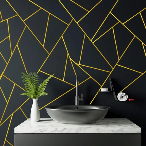 Miniatura 4 de HFKPJRT 6 rollos de cinta dorada, cinta adhesiva dorada washi de varias anchuras, cinta metálica para decoración de pared, cinta de lámina dorada 6