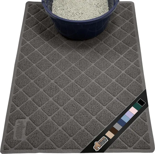Miniatura 26 de Gorilla Grip - Tapete para atrapar la arena del arenero de gatos, 100% impermeable, fácil de limpiar, respaldo texturizado, suelos más limpios, se