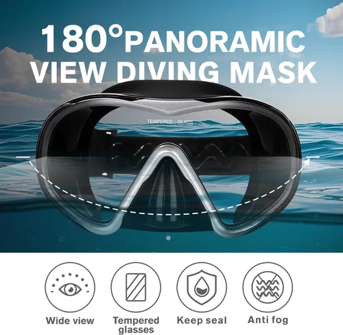 Miniatura 2 de Máscara de buceo para adultos – Máscara de natación antivaho, gafas de natación de visión amplia con cubierta para la nariz, gafas de esnórquel