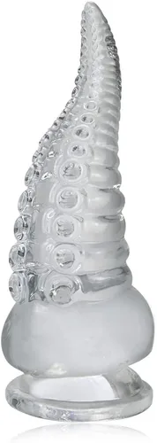 Miniatura 9 de Consolador tentáculo anal transparente con ventosa, consolador realista transparente para estimulación de próstata para el punto G, tapón anal