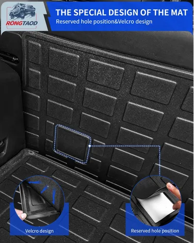 Miniatura 5 de Rongtaod Tapete de carga compatible con Jeep Cherokee 2019-2023, alfombrilla de maletero de TPE para asiento trasero, accesorios para Jeep Cherokee
