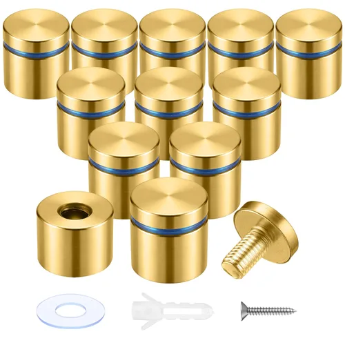 Miniatura 31 de Pelopy 8 Piezas Tornillos Separadores de Letreros Tornillos para Publicidad Acero Inoxidable Soportes Separadores de Pared Clavo de Vidrio Acrílico