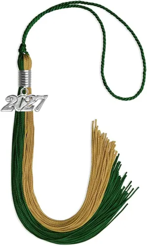 Miniatura 231 de Endea Graduation Borla de doble color con gota de fecha plateada (negro/oro antiguo, 2025)