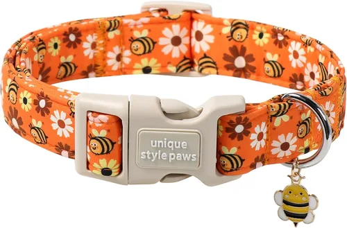 Miniatura 47 de Unique style paws - Collar para perro con hebilla de metal, naranja, duradero, lindo collar para perros pequeños, medianos y grandes