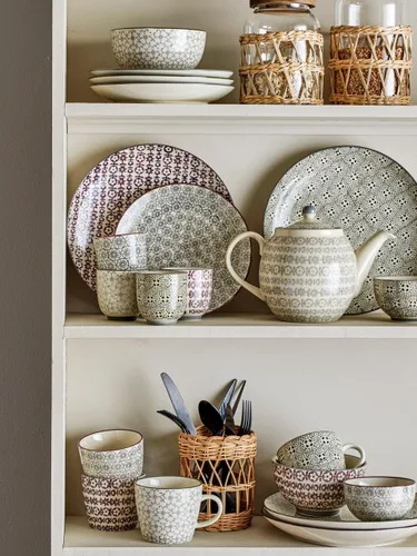 Miniatura 3 de Bloomingville Lote de 4 petits gobelets en cramique Karine gris verde violeta
