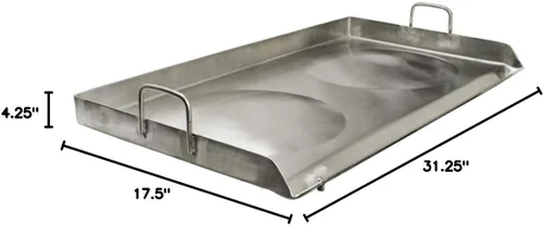 Miniatura 6 de Plancha portátil de acero inoxidable de 31" x 17" con doble estufa CONVEX Plancha