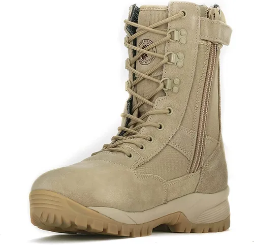 ROCKROOSTER VEGA - Botas militares y tácticas con cremallera para hombre punta suave de 8 pulgadas tecnología antifatiga botas ligeras y