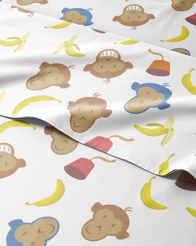 Miniatura 11 de CGK Linens Sábanas tamaño matrimonial, juego de 4 piezas, de zorro, flores, corazón, temática de animales, ultrasuave, transpirable, lavable a