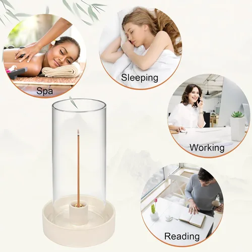 Miniatura 6 de Soporte multifuncional para quemador de incienso, perfecto para varillas de incienso, Palo Santo, salvia y más. Diseño moderno y simple con una