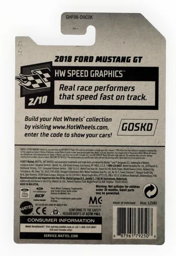 Miniatura 2 de Hot Wheels 2020 Hw Speed Graphics 2018 Ford Mustang GT, negro 92/250
