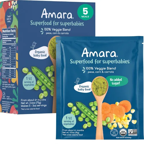 Miniatura 17 de Amara Alimento orgánico para bebés, etapa 3, grano antiguo, cereales para bebés para mezclar con leche materna, agua o fórmula para bebés, bolsas