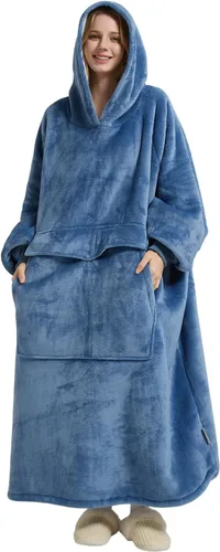 Miniatura 33 de Krifey Manta con capucha de sherpa de gran tamaño como regalo de cumpleaños para mamá, mujer, novia, hombre, acogedora sudadera con bolsillo gigante